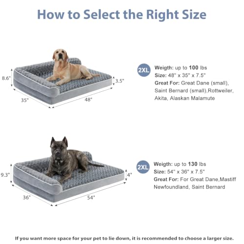 Orthopedic Washable Dog Bed (Gray / 48.0"l x 35.0"w x 7.5"th)