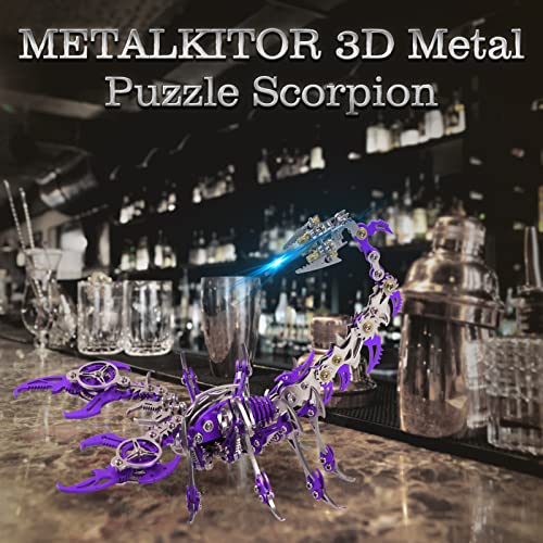 Scorpion 3D Metal Puzzles Kits for Adults Teens (Purple)