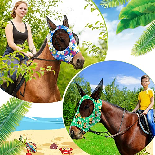 12 Pieces Horse Fly Mask Bulk (Flower Patterns / Medium)