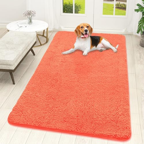 Dog Door Mat for Muddy Paws 59x32 (Coral / 59" X 32")