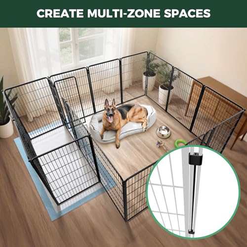 Homeplus Indoor Dog Playpen with Divider Connectors (Black / 45"H)