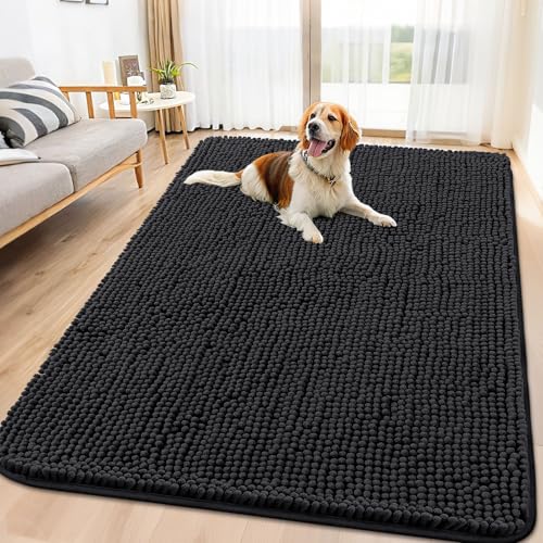 Dog Door Mat for Muddy Paws 70x32 (Black / 70"X32")