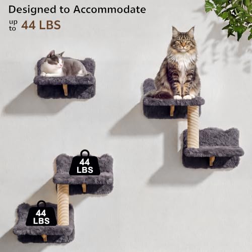 Cat Wall Furniture (Grey / 9 Piece Set)