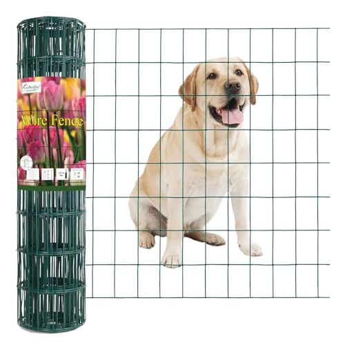 Green PVC Coated Welded Wire Fence 24" x 25' Roll (Green / 2''x3'' 16GA 24''x25')