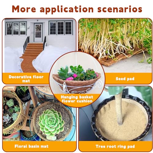 157x15.7in Reptile Carpet Coconut Fiber Substrate Large Coco Liner Roll Lizard Cage Mat Natural Coco Fiber Bedding for Bearded Dragon Turtles Iguana Tortoise Pad Garden Decoration (15.7x157Inch)