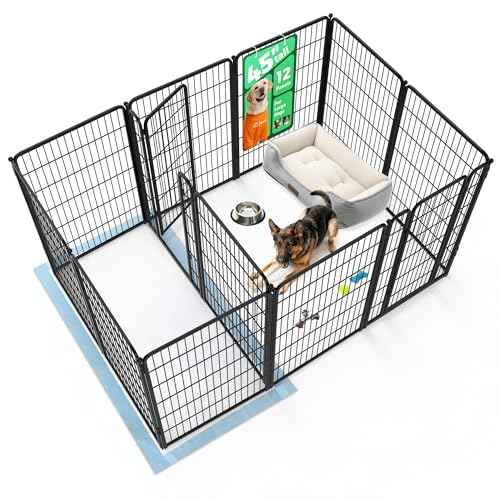 Homeplus Indoor Dog Playpen with Divider Connectors (Black / 45"H)