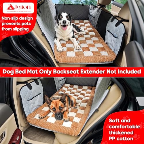 Dog Car Bed Mat Non (Brown and White / For Cars/ SUV/ Small Truck (50"×24.6"))
