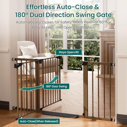 30 54" Extra Wide Baby Gate (Brown / 30"-54" W x 30.5" H)