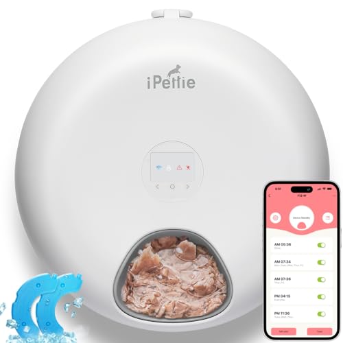 Donut Frost WiFi 6 Meal Automatic Cat Dispenser with App Control (Matte White)