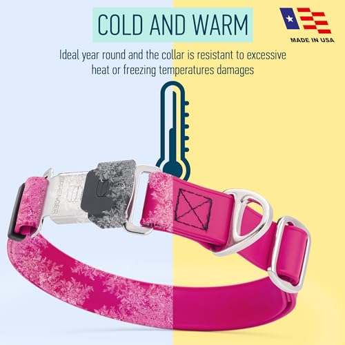 Biothane Waterproof Dog Collar with Herm Sprenger Stainless Steel Quick Release Buckle (W 3/4" x L 12"-19" / Magenta Pink)