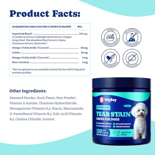 Tear Stain Support Chews for Dogs