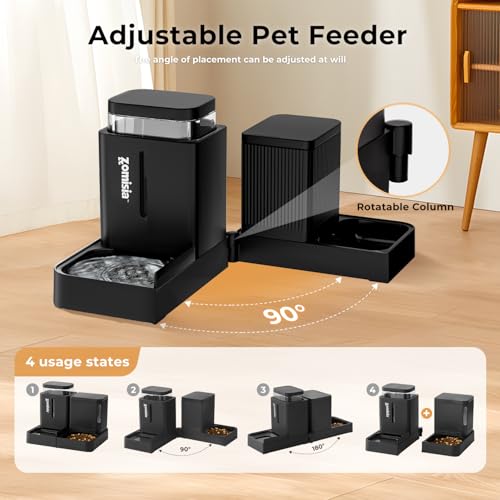 Gravity Dog Food and Water Dispenser (1.6 Gallon x 2 / Black)
