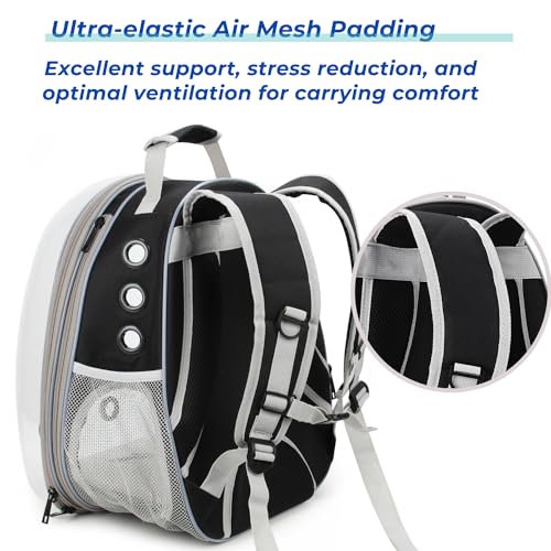 Expandable Bubble Cat Carrier Backpack (Back Expandable-Black)