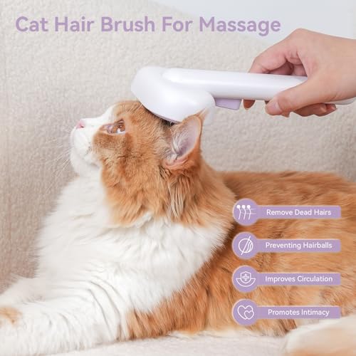 Cat and Dog Grooming Brush for Shedding (Purple)