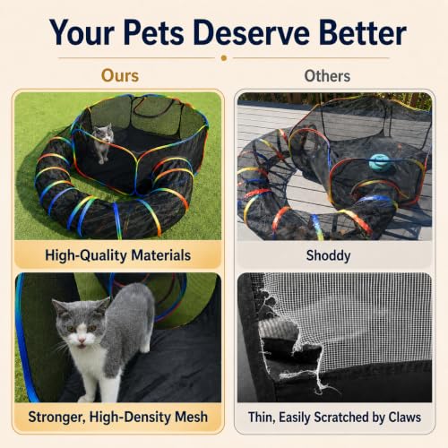 Portable Cat Enclosure (Tent + Circle Tunnel)
