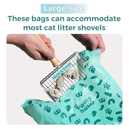 Cat Litter Disposal Bags and Dog Poop Bags with Handle (360 Count (Pack of 1) / Unscented)