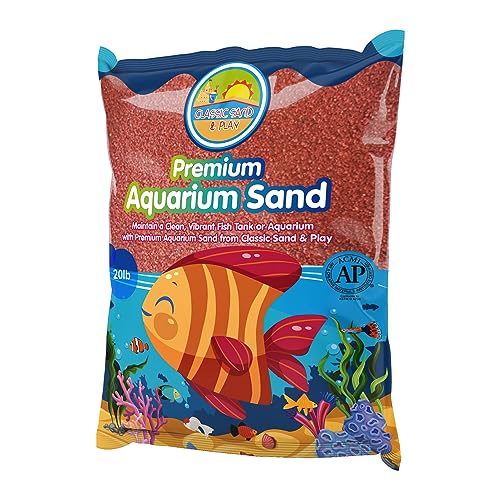 Natural Aquarium Sand for Freshwater and Saltwater Tanks (20 lb / Orange)
