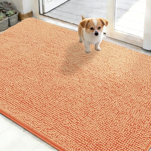 Dog Door Mat for Muddy Paws 48x30 (Orange / 48" X 30")