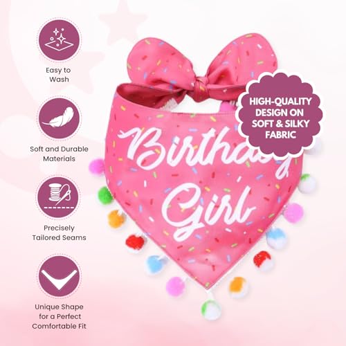 Luxury Pet Birthday Bandanas (Birthday Girl / Small)