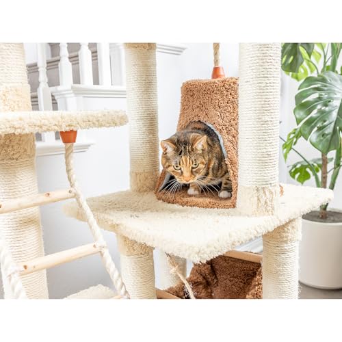 Premium Cat Tree Model X7805 (42"(L)X26"(W)X78"(H) / Goldenrod)
