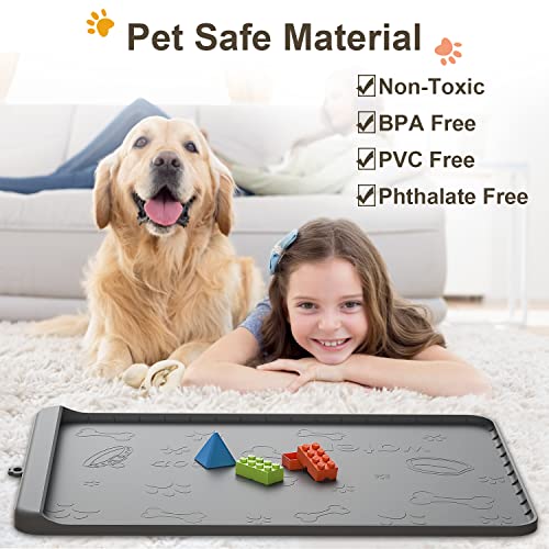 Dog Food Mat 36"x24" (Gray / 36"L x 24"W)