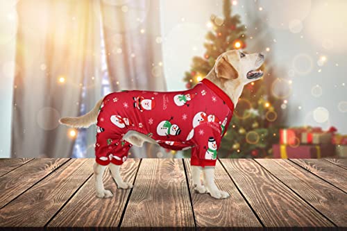 Dog Christmas Pajamas Snowman Pet Clothes Costumes Pjs Stretchy Funny Costumes Pet Outfit Dog Pajamas for Small Dogs Puppy Cat (X-Small / Red Christmas)