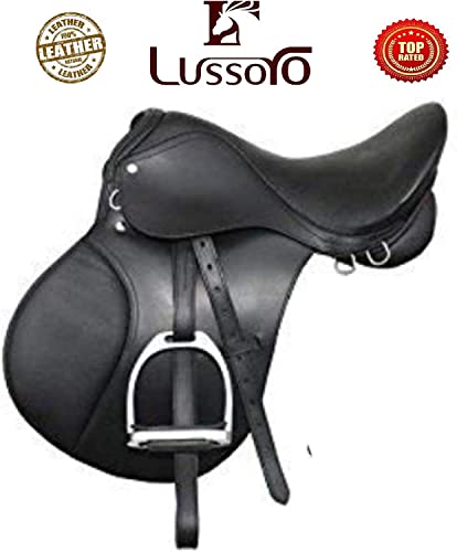Leather English Riding Horse Saddle Starter Kit for Horse 6 Pcs Riding Gift Set (Size 19)