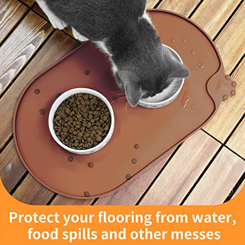 Silicone Pet Placemat (Brown / 24"L x 16"W)