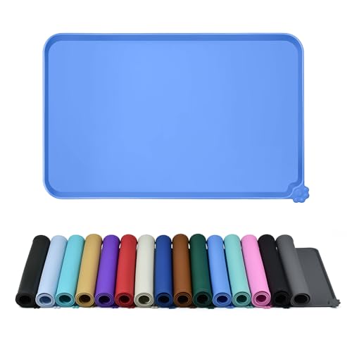 Silicone Pet Feeding Mat (Blue / 24" x 16")