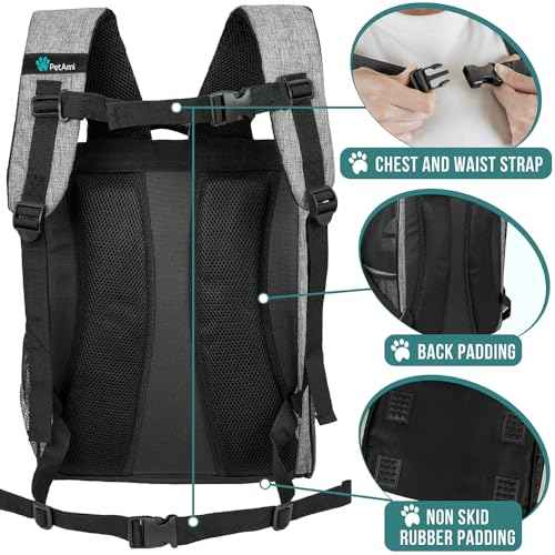 Dog Backpack Carrier Airline Approved Cat Pet Puppy Bag (Heather Gray)