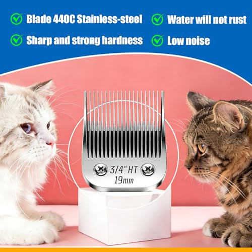 3 4" HT Wide Blade Dog Grooming Blades for Andis (Silver/Size 3/4-2Pack)