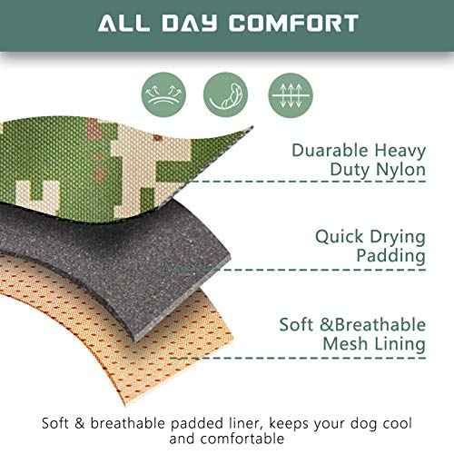 Tactical Dog Harness for Large Dogs No Pull (Forest Camo / XL(Neck:22-31", Chest:23-42"))