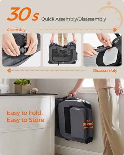 Collapsible Soft Dog Crate (L（28.0"L x 20.5"W x 20.5"H） / Gray)