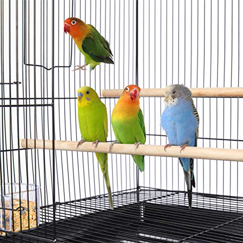 30‘’ Flight Bird Cage Stackable Design for Small and Medium Birds with Slide Out Tray and Bottom Grate Budgies Cockatiels Lovebirds Canaries Parakeet Cage (Black)