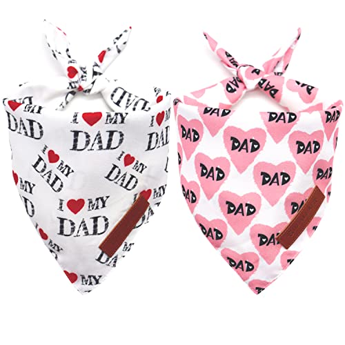 Fathers Day Dog Bandanas 2 Pack (Fathers Day / Large)