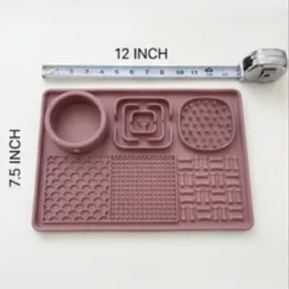 Silicone Dog & Cat Lick Mat with Strong Suction Cups (Pink)