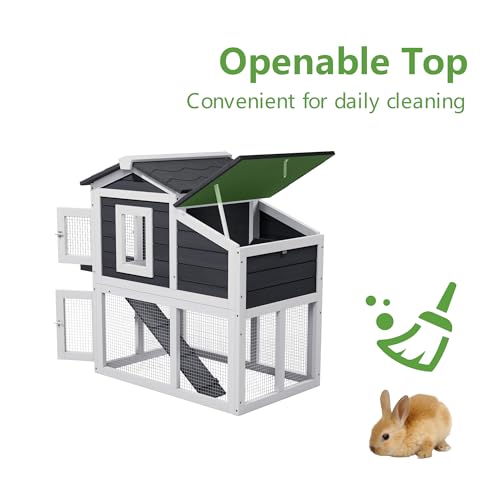Wooden Rabbit Hutch Indoor (White)