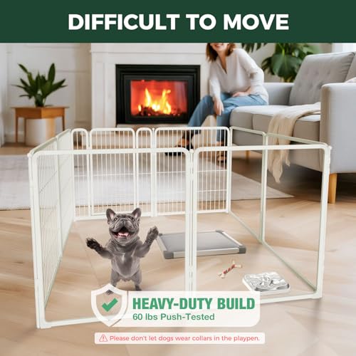 AuraSpace Pro Acrylic & Wire Mesh Indoor Dog Playpen (White / 32"H)