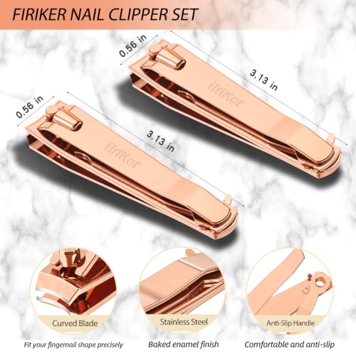2Pcs Rose Gold Nail Clippers Set (Rose Gold)