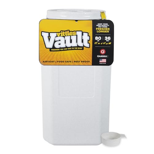 Vittles Vault Traditional Dog and Cat Food Container + Scoop (80 Pounds)