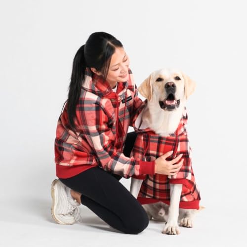 Dog Hoodie Buttery (Red Plaid / 5XL)