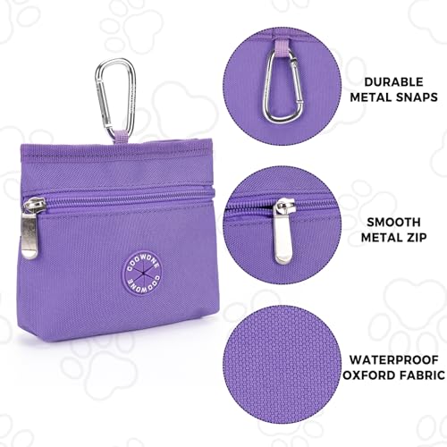 Dog Treat Pouch with Pet Training Clicker (Purple)