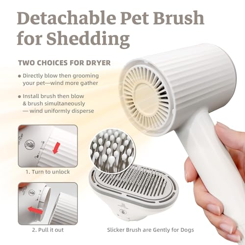 Dog Brush for Shedding (White)