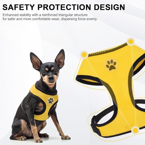 Small Dog Harness (S (NECK: 12", CHEST: 14"-18") / Yellow)