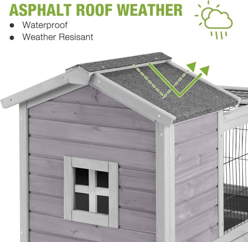 Rabbit Hutch 2 (Grey / 40.4"L x 23.6"W x 28.3"H)