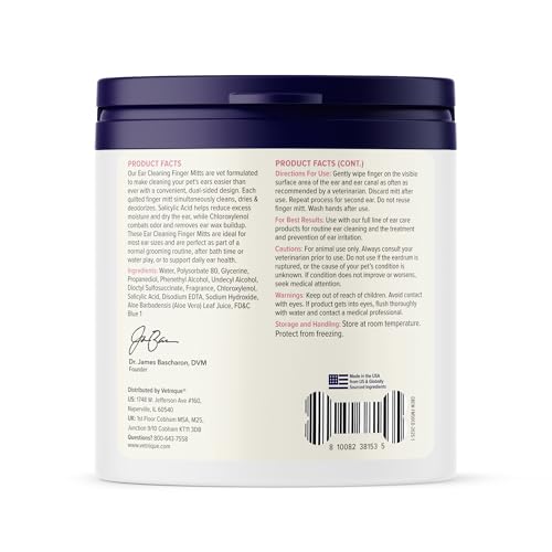 Oticbliss Cat & Dog Ear Wipes (Fingermitt Wipes)