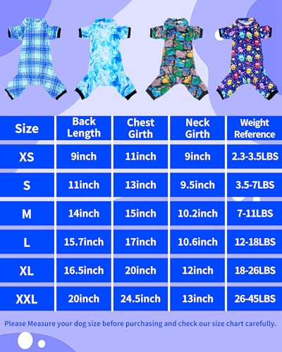 4 Pack Fleece Dog Pajamas Warm Boy for Medium Dogs (Large)