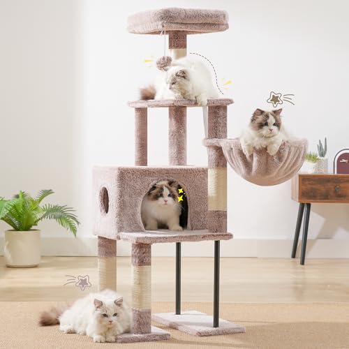 Cat Tree with Toy (Rosy Brown / 49.2 inch)