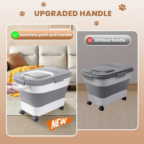15 23Lbs Airtight Dog Food Storage Container (Grey/23 LBS)