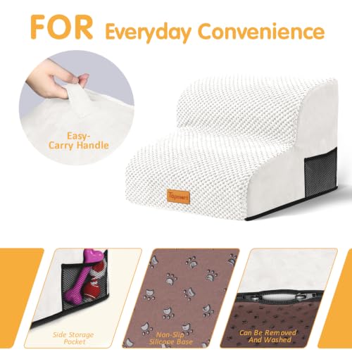 High Density Foam Pet Steps 2 Tiers (White / 15.7*15.7*11.8)